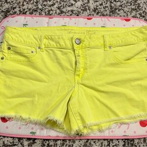 American Eagle Outfitters Neon Yellow Jean Shorts